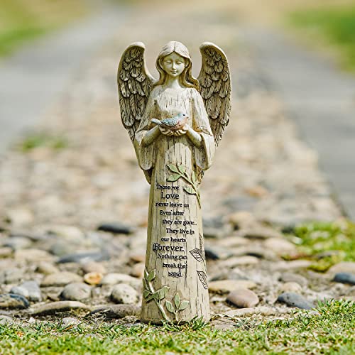 Topadorn Garden Statuary Outdoor Praying Angel Resin Figurines,Collectible Sculptures,2PK