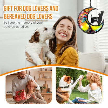 Dog Memorial Suncatcher,Pet Remembrance Gift with Sympathy Card,Tree of Life DIY Ornament for Loss of Dog(God's Butterfly) - color: Butterfly