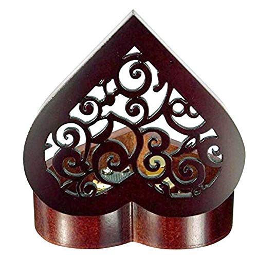 Pursuestar Can't Help Falling in Love Music Box, Heart Shaped Vintage Hollow Out Wood Mechanism YunSheng Movement Wind Up Musical Box Gifts for Birthday Mother's Day Valentine's Day - style: Can't Help Falling in Love