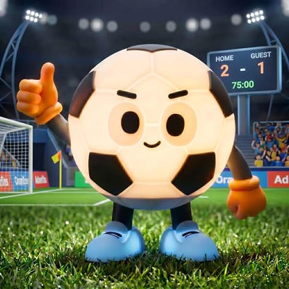 Soccer Gifts for Boys Girls, Soccer Night Light，Soft Silicone with Touch Control, 7 RGB Colors, Auto-Off, Dimmable, Rechargeable 1200mAh, Teen Kids Sports Fan Birthday Gifts (Classic) - style: Soccer (Classic)