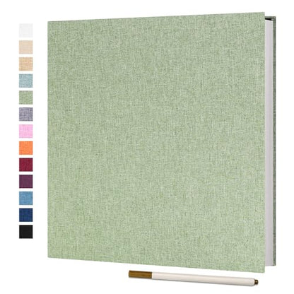 Vienrose Large Photo Album Self Adhesive for 4x6 5x7 8x10 Pictures Scrapbook Album DIY Scrap Book 40 Sticky Pages with A Metallic Pen Grassgreen | Scrapbook Album, 20 Sheets, 4x6 5x7 8x10 Photos, Metallic Pen, DIY Memory Book, Travel Photos, Birthday Gift