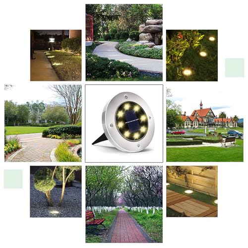 INCX 16 Pack 4.6 Inch Solar Ground Lights Outdoor, Waterproof, Warm White - color: Warm, size: 16 Pack