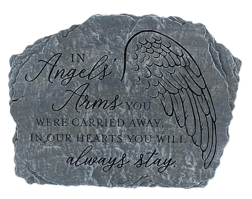 Carson in Angels' Arms Memorial Garden Stone - Sympathy Gift for Funeral | Hand-Painted Stepping Stone to Remember Loved One- Outdoor for Garden or Patio- Weather Resistant