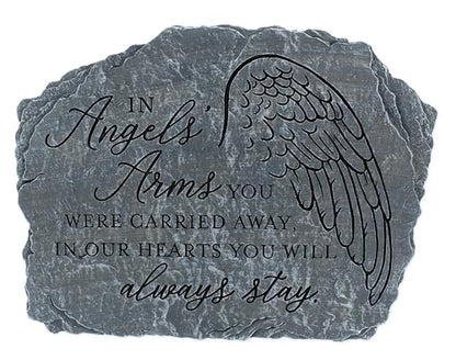Carson in Angels' Arms Memorial Garden Stone - Sympathy Gift for Funeral | Hand-Painted Stepping Stone to Remember Loved One- Outdoor for Garden or Patio- Weather Resistant
