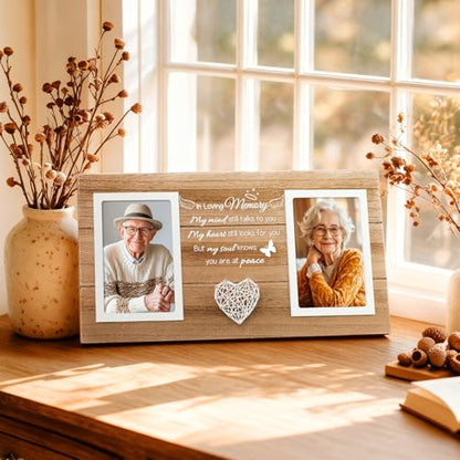 Memorial Gifts for Loss of Dad Mom, Sympathy Gifts for Loss of Dad, Memorial Day Decorations Picture Frame, Bereavement Remembrance Condolence Gift, In Memory of Loved One Gift, Holds 2pcs 4x6 Inches Photos - style: loss of loved one