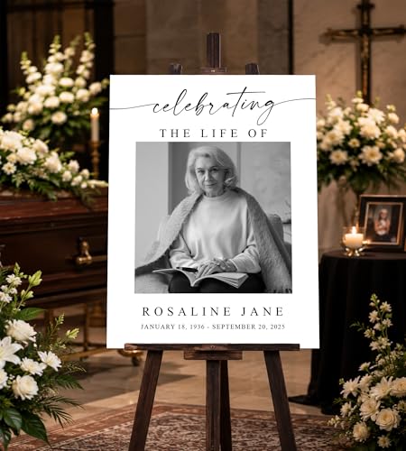 Personalized Memorial Sign, Celebration of Life Welcome Sign, 18"W x 27"L, Corrugated Plastic - color: Backgrund#15