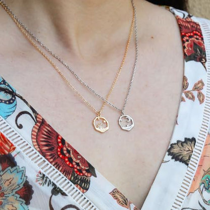 Baydurcan Pendant Necklace for Women Friends Sister Birthday Christmas Gift | Silver Evil Eye Ankh Mary Friendship Dragonfly Hummingbird Snake Turtle Pendant Necklace for Her Just Because Gifts - style: Mother & Daughter