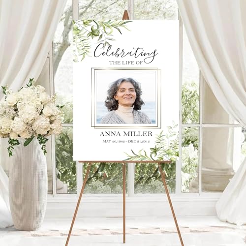Personalized Funeral Welcome Sign, Celebration Of Life Sign, In Loving Memory Sign, Funeral Welcome Banner, Memorial Sign, Editable Funeral Welcome Sign, Funeral Welcome Sign With Stand #13 - color: Design 13