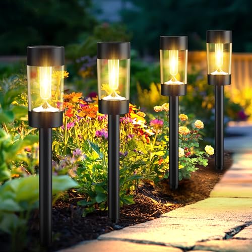 Eyrosa Solar Pathway Lights Outdoor Waterproof, 12 Pack, Warm White - color: Warm
