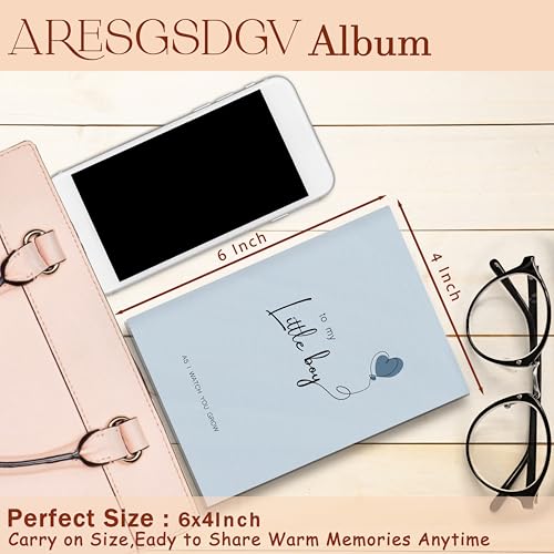 Baby Boy Photo Album 4x6 18 Pockets Photos, First Birthday Gifts for Boys, to My Little Boy Small Mini Photo Album Hold 36 Pictures Book for Baby Shower Newborn Family - color: Little Boy
