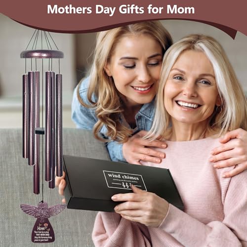 Gardening Gifts for Mom - 32" Angel Wind Chimes for Mothers Day Meaningful Moms Gift, Mama Gifts for Patios, Backyard, Lawn, Unique Birthday Gift for Mom from Daughter - size: F-Mothers Gift