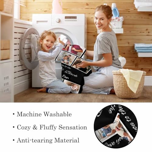 Newcos Custom Blanket with Photos Personalized 8 Pictures Family Love Blankets Souvenir Gifts for Mom Dad Family Customized Blanket for Christmas Mother 's, Father's Day - color: Pattern 09