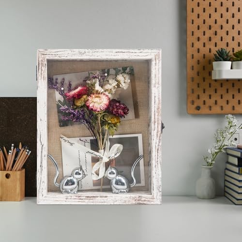 Small Wall Mounted Shadow Box Frame 8x10 with Real Glass,White - color: White, size: 8*10