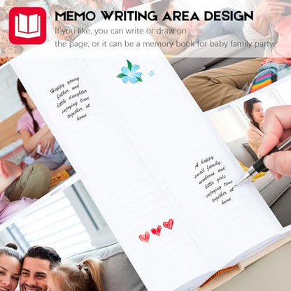 Aevdor 5x7 Photo Album, 240 Photos, Writing Space, Linen Cover, Beige - color: Beige
