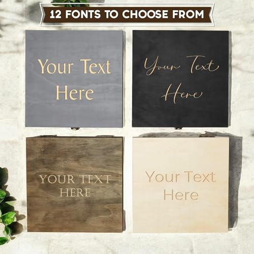 Personalized Wooden Keepsake Box, Custom Engraved Memory Box with Lid | Treasure Chest, Men's Jewelry and Letter Storage, Baby Keepsake, Wedding, Birthday, Graduation, Retirement, Time Capsule Gift - style: 1. Your Text Here