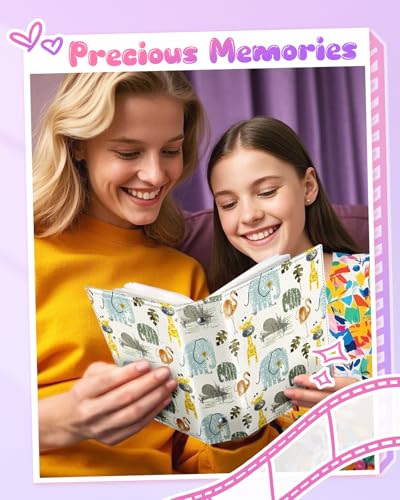 Slohif Photo Album for kids 4x6 Pictures Leather Small Baby Memory Book Keepsake for My First Family 100 Pockets Personalized Photobook for Boys Girls Toddler Travel Birthday Anniversary Animals - style: Animal