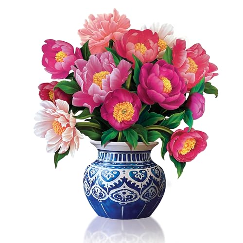 Freshcut Paper Peony Paradise 13 Inch Life-Sized 3D Pop Up Card – Birthday, Mothers Day, Thank You, Gifts for Mom and Her – Includes Notecard and Envelope (Pack of 3) - color: Peony Paradise, size: Classic (Pack of 3)