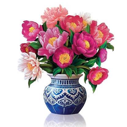 Freshcut Paper Peony Paradise 13 Inch Life-Sized 3D Pop Up Card – Birthday, Mothers Day, Thank You, Gifts for Mom and Her – Includes Notecard and Envelope (Pack of 3) - color: Peony Paradise, size: Classic (Pack of 3)