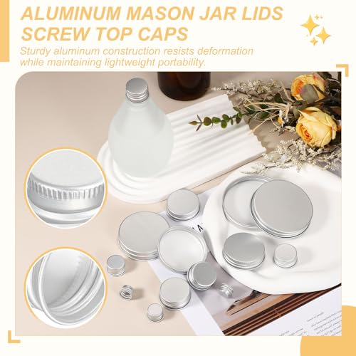PATIKIL 15mm Metal Round Screw Lids, 36 Pcs Aluminum Mason Jar Lids Screw Top Caps for Lab Home Storage Jars Gallon Jugs Glass Snack Containers Liquid Storage, Silver Tone - size: 15mm
