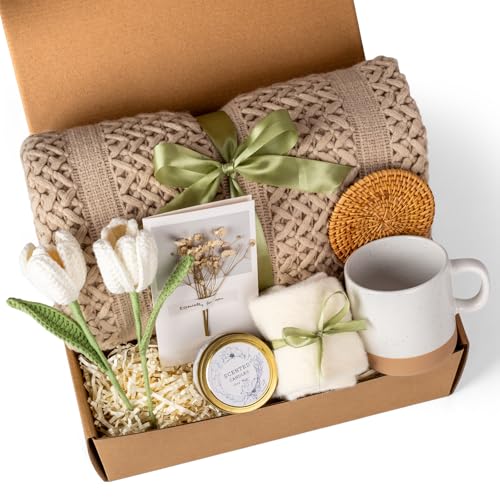 Gift Baskets for Women, Birthday Gifts for Women, Self Care Gift Baskets Care Package, Thank You, Get Well, Sympathy Inspirational Friendship Gifts for Mom, Grandma, Sister,Friends, Girls - color: White