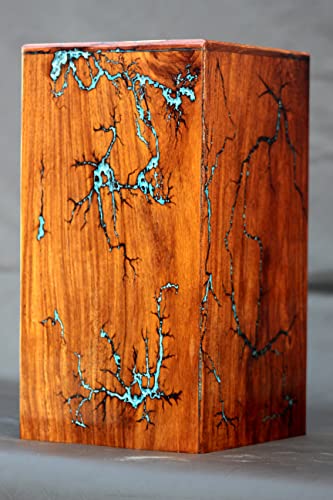 Engraving Wooden Urn - Amazing Epoxy Resin Design Urn Keepsake - Professional Wooden Urns for Human Ashes Adult - Burial-Cremation Urns - Funeral Urn. (8" x 4.75" x 4.75") - color: 8" x 4.75" x 4.75"