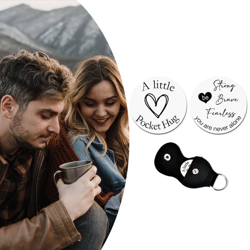 Pocket Tokens Inspirational Gifts for Women Men Daughter Son Encouragement Motivational Gift for Best Friends Family Be Strong Be Brave Be Fearless Pocket Hug Token Keychain for Girls Boys - color: Be Strong Brave Fearless