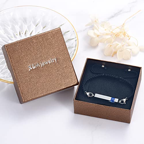XSMZB Urn Bracelet for Ashes Stainless Steel Crystal Cube Cremation Bangle Locket Memorial Ashes Holder Keepsake for Women Men - color: Customize