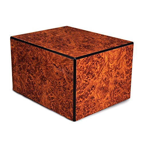 Unforgettable Urns-Large Burl Wood Cremation Urn for Adults -Memorial Box for Ashes-Large (up to 205 lbs/205 Cu. in)-Cremation Container for Human or Pet Ashes - color: Burl, size: Large Urn (210 cu. in)