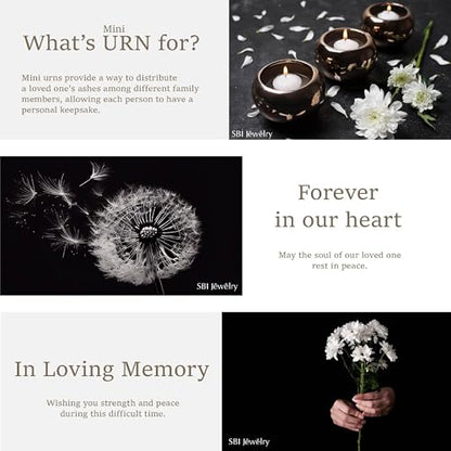 Butterfly Flower Small Cremation Urns for Human Ashes Keepsake Memorial Mini Urns for Dad Ashes Holder for Daughter Son Stainless Steel