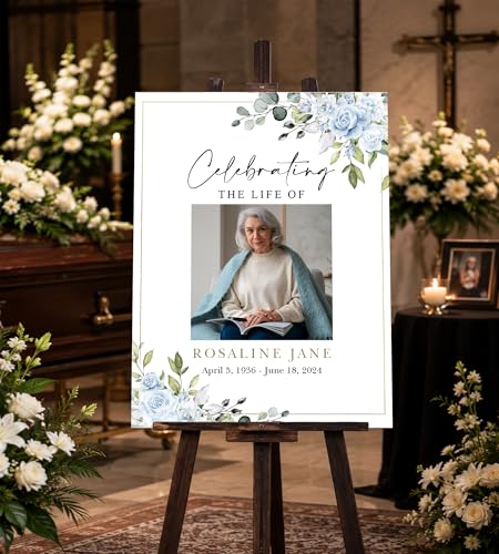 Celebration Life Sign, Personalized Funeral Sign, Custom Memorial Sign,Forever In Our Hearts Sign, Funeral Welcome Sign, Celebration of Life Welcome Sign, Celebration Life Poster -8 - color: Backgrund#8