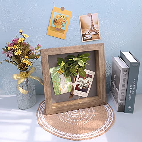 Frametory 11x11 Shadow Box Frame Display Case, 2-inch Depth (Tan) - color: Tan, size: 11x11(1 Set)