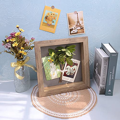 Frametory 11x11 Shadow Box Frame Display Case, 2-inch Depth (Tan) - color: Tan, size: 11x11(1 Set)