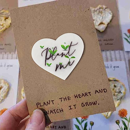 50 Plantable Wildflower Paper, Ecological Heart Shaped Babyshower Favors for Guests - Bridal Funeral Memorial Plantable Gifts NO Cards