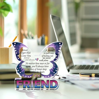 Friendship Gifts for Women, Best Friend Birthday Gifts for Women, Butterfly Gift for Friends BFF Bestie Bestfriend, Small Gifts for Female Friend Ideas, Friends Decorative Signs Plaques - style: Friend