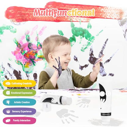 Nabance 2.54 fl oz White Baby Hand and Footprint Friendly Ink Paint, Dog Cat Paw Print Safe Ink, Non-Toxic Acid-Free, Safe Gentle for Home School Christmas New Year DIY Keepsake Stamp - color: White