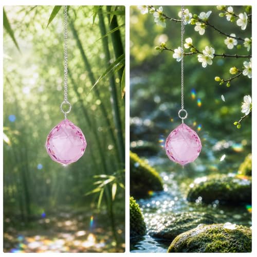 Bereavement Gifts for Loss of Loved One, Hanging Pink Rainbow Maker - color: Pink Ball