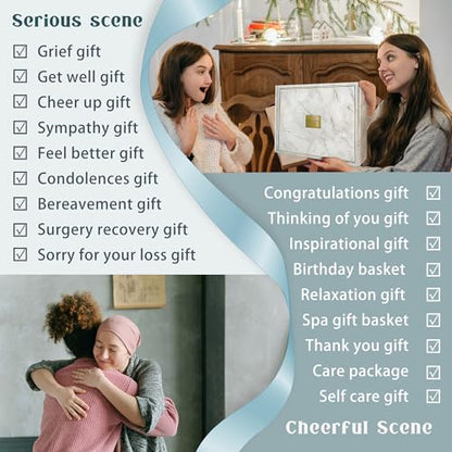 AHAGIFTREE Gift Basket for Women, Birthday Gifts Get Well Soon Gift Baskets For Women,12PC Get Well Gifts After Surgery,Care Package,Grief,Sympathy Gifts (cerulean) - color: Cerulean