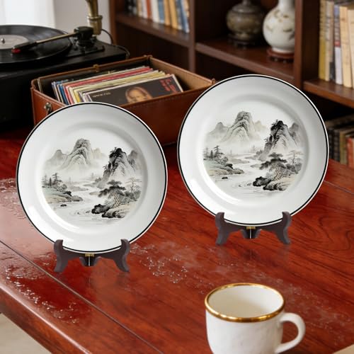 Penitue 2pcs 4 Inch Wooden Display Stands, Small Tiny Mini Miniature Folding Easel Plate Holders Decorative Picture Frame Display Stand for Books Dishes Photos Certificates Plaque Home & Office Decor