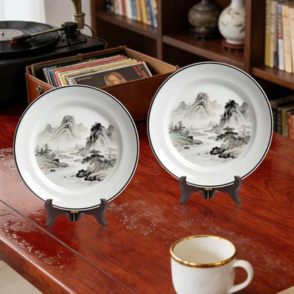 Penitue 2pcs 4 Inch Wooden Display Stands, Small Tiny Mini Miniature Folding Easel Plate Holders Decorative Picture Frame Display Stand for Books Dishes Photos Certificates Plaque Home & Office Decor