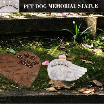 NEWDREAM Solar Dog Pet Memorial Statue,Pet Loss Gifts, The Angel Dog Statue Commemorates,Pet Loss Sympathy Remembrancecat with Solar Light Outdoor Dog Memorial Gifts, Dog Angel Wings Visit the Store
