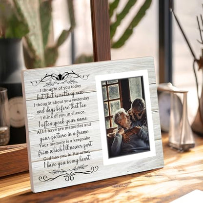 Memorial Gifts Picture Frame - Memory of Mother, Father, Grandma, Grandpa, Grandparents, Memorial, Remembrance Photo Frame for Loved One, Wall Table Picture Frames Sympathy Loss relative Gift
