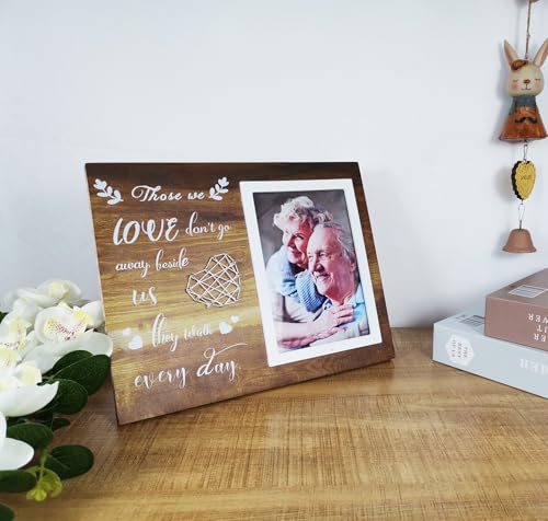 4x6 Solid Wood Memorial Picture Frames, In Memory of Loved One Gifts Photo Frame, Sympathy Gifts for Loss of Loved One, Wood Remembrance Picture Frame for 4x6 Photo