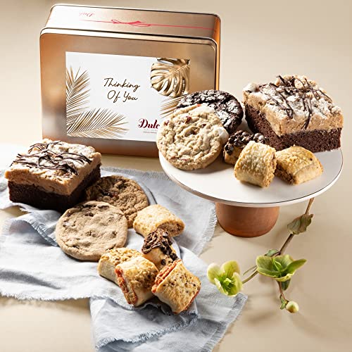 Dulcet Gift Basket Thinking of You Classic Old Fashioned Gift Tin Box Assorted Gourmet Treats Ideal Gift for Men, Women, Family, and, Friends. - color: Thinking of You