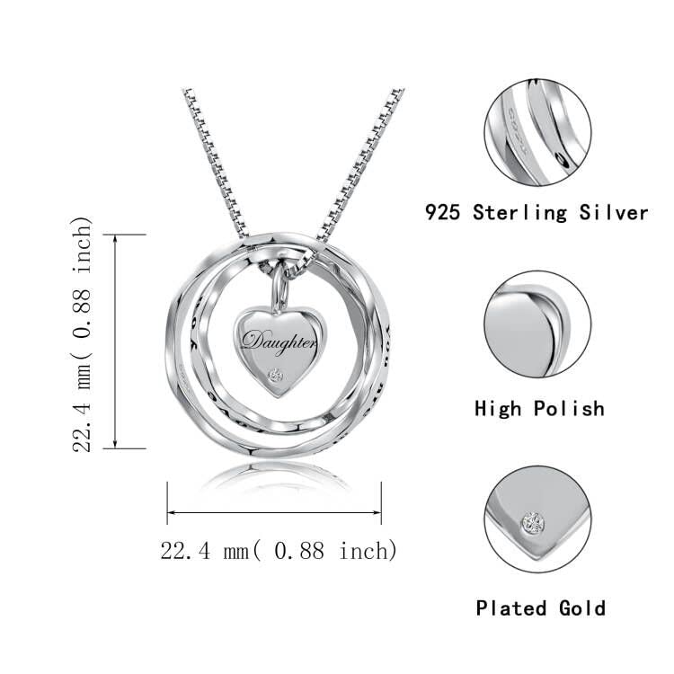 Sterling Silver Cremation Jewelry for Ashes Pendant Eternity Urn Necklace Keepsake Memorial Gifts You Are Always In My Heart I Love You Forever - color: White, style: Daughter
