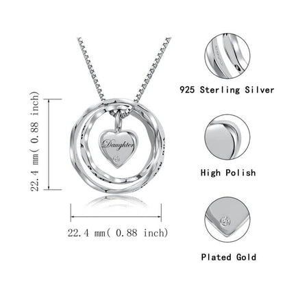 Sterling Silver Cremation Jewelry for Ashes Pendant Eternity Urn Necklace Keepsake Memorial Gifts You Are Always In My Heart I Love You Forever - color: White, style: Daughter