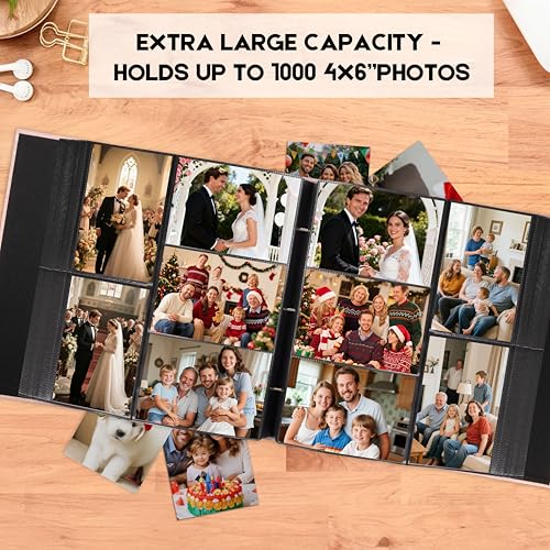 Extra Large Capacity 4x6 Photo Album, Holds 1000 Photos, Pink - color: Pink