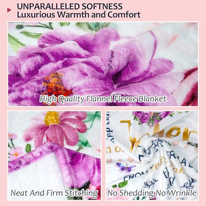Inspirational Gifts, Warm Hugs Healing Blanket, Get Well Gifts for Women After Surgery, Breast Cancer Gifts, Thinking of You Gifts for Women Soft Throw Blanket 60"x50" - color: Warm Hugs
