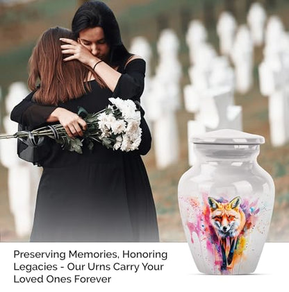 Fox Urn for Human Ashes - color: Fox - White, size: 3 Inch - Pack of 1