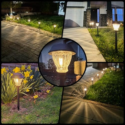 XMCOSY+ Solar Pathway Lights Outdoor, 6 Pack Warm White Landscape Lighting - size: 6 Packs