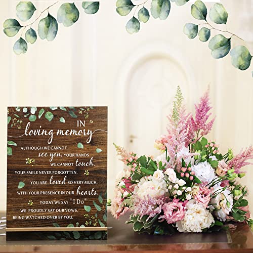 Chunful in Loving Memory Wedding Memorial Table Sign for Wedding,Greenery - style: Greenery